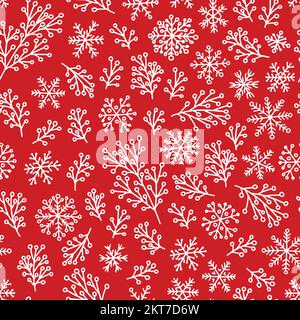 GUI et flocon de neige dessinés à la main Illustration de Vecteur