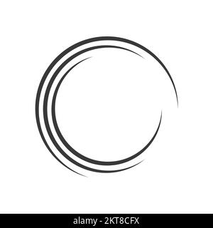 Cadre de lignes à grande vitesse sous forme de cercle. Lignes de vitesse épaisses noires sur fond blanc. Illustration vectorielle Illustration de Vecteur