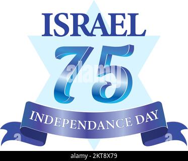 Célébration du jour de l'indépendance d'Israël (Yom Ha'atzmaut) Illustration de Vecteur