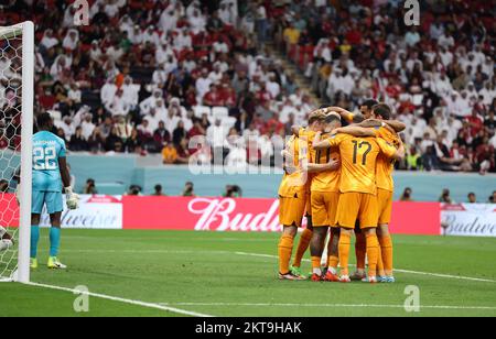 Al Khor, Qatar. 29th novembre 2022. Les joueurs des pays-Bas célèbrent le score lors du match Group A entre les pays-Bas et le Qatar lors de la coupe du monde de la FIFA 2022 au stade Al Bayt à Al Khor, Qatar, le 29 novembre 2022. Credit: Zheng Huansong/Xinhua/Alay Live News Banque D'Images