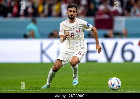 Al Khor, Qatar. 29th novembre 2022. Ali Assadalla du Qatar pendant la coupe du monde de la FIFA Qatar 2022 Group A match entre les pays-Bas et le Qatar au stade Al Bayt à Al Khor, Qatar sur 29 novembre 2022 (photo par Andrew Surma/ Credit: SIPA USA/Alay Live News Banque D'Images