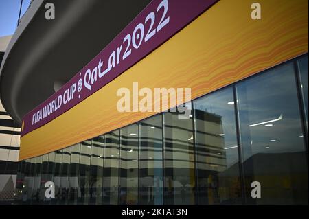 Foto Fabio Ferrari/Lapresse 29 novembre 2022 Doha, Qatar - Sport - Calcio - Qatar 2022 - Coppa del Mondo Fifa - Olanda vs Qatar - Gruppo A - Fase a Gironi - Al Bayt Stadium Nella foto: vista dello stadio 29 novembre 2022 Doha, Qatar - sport - football - Qatar 2022- coupe du monde de la Fifa - pays-Bas contre Qatar - Groupe A - stade de groupe -Stade Al Bayt dans le pic: Présentation du stade/ PRESSINPHOTO Banque D'Images