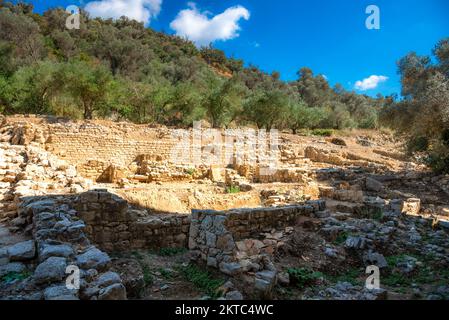 Le site archéologique d'Eleftherna (Eleutherna) en Crète, en Grèce, l'une des plus importantes villes hellénicromaines de l'île. Banque D'Images