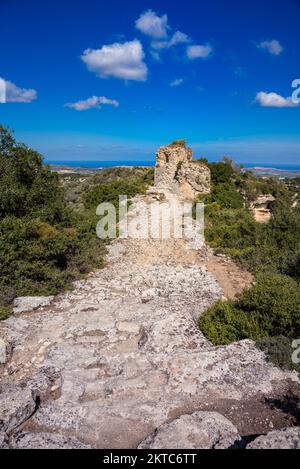 Le site archéologique d'Eleftherna (Eleutherna) en Crète, en Grèce, l'une des plus importantes villes hellénicromaines de l'île. Banque D'Images