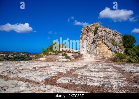 Le site archéologique d'Eleftherna (Eleutherna) en Crète, en Grèce, l'une des plus importantes villes hellénicromaines de l'île. Banque D'Images