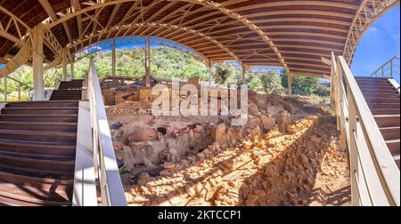 Le site archéologique d'Eleftherna (Eleutherna) en Crète, en Grèce, l'une des plus importantes villes hellénicromaines de l'île. Banque D'Images