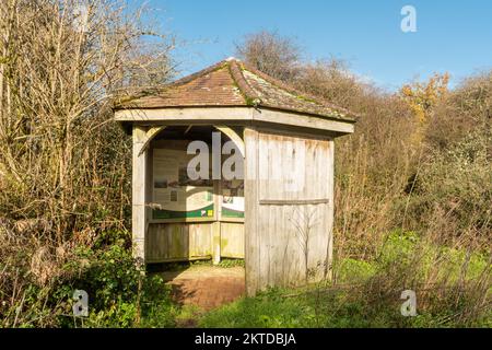 Kiosque d'information à la réserve naturelle nationale d'Old Winchester Hill dans le Hampshire, en Angleterre, au Royaume-Uni Banque D'Images