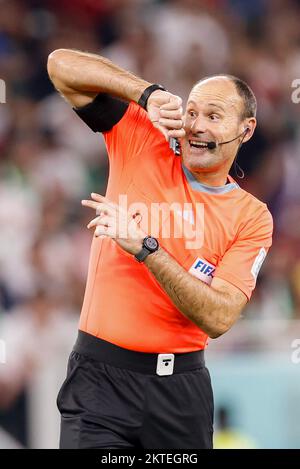 Doha, Catar. 29th novembre 2022. L'arbitre Antonio Miguel Mateu Lahoz lors d'un match entre l'Iran et les Etats-Unis, valable pour la phase de groupe de la coupe du monde, tenue au stade Al Thumama à Doha, Qatar. Credit: Marcelo Machado de Melo/FotoArena/Alay Live News Banque D'Images