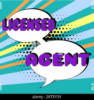 Texte montrant inspiration Agent autorisé, concept commercial Vendeur autorisé et accrédité de polices d'assurance Banque D'Images