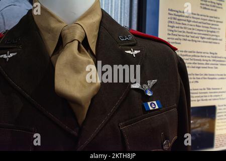 Un uniforme de l'armée de l'air américaine exposé au musée de l'aviation du New Hampshire. Londonderry, New Hampshire. Banque D'Images