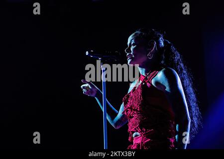 Milan, Italie. 29th novembre 2022. Kehlani Ashley, chanteur, compositeur et danseur américain, se produit en direct à fabrique. Crédit : SOPA Images Limited/Alamy Live News Banque D'Images