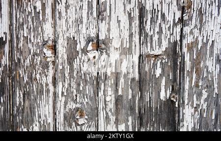 gros plan de l'ancienne clôture en bois avec de la peinture obsolète Banque D'Images