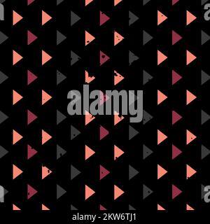 Motif de grunge triangulaire en rose coucher de soleil gris sur fond noir Illustration de Vecteur