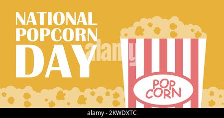 Illustration vectorielle moderne de la journée nationale du pop-corn Illustration de Vecteur