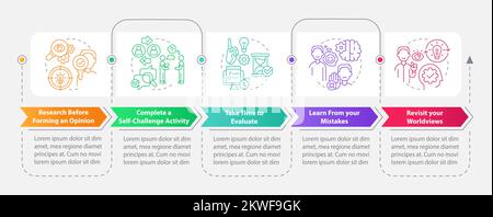 Modèle d'infographie sur la réduction du biais de confirmation Illustration de Vecteur