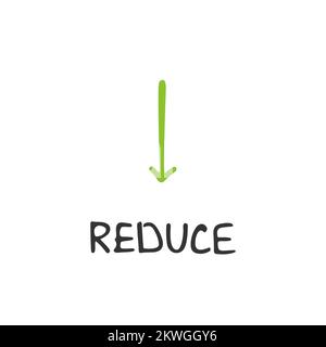 Concept zéro déchet. Réduire. Mode de vie écologique et développement durable. Objet vectoriel isolé sur fond blanc. Illustration de Vecteur