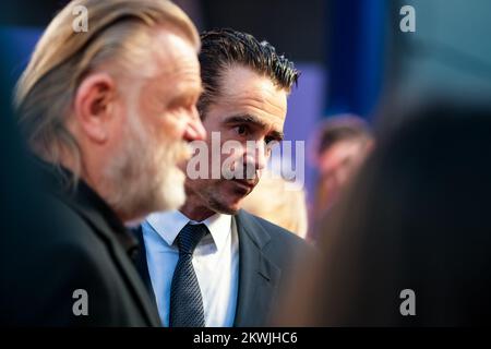 Colin Farrell et Brendan Gleeson photographiés lors du Gala American Airlines UK première des BANSHEES D'INISHERIN dans le cadre du Festival du film de Londres, tenu au Royal Festival Hall , Londres, le jeudi 13 octobre 2022 . Photo de Julie Edwards. Banque D'Images