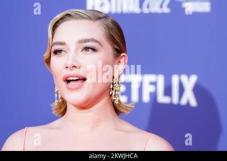 Florence Pugh photographiée pendant la première européenne du Gala de tête LA MERVEILLE dans le cadre du Festival du film de Londres, qui s'est tenu au Royal Festival Hall , Londres, le vendredi 7 octobre 2022 . Photo de Julie Edwards. Banque D'Images