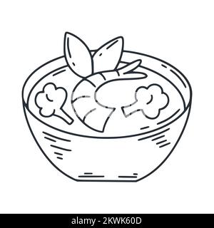 Illustration isolée de la soupe miso Illustration de Vecteur
