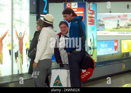 27.01.2013., Croatie, aéroport de Zagreb, Zagreb - arrivée d'Anne Konjuh joueur de tennis croate qui a remporté l'Open d'Australie junior. Ana Konjuh, Goran Ivanisevic. Photo: Luka Stanzl/PIXSELL Banque D'Images