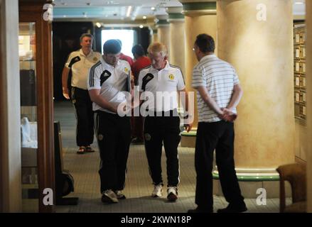 Gordon Strachan, responsable écossais, en prévision de la conférence de presse à l'hôtel Sheraton de Zagreb, en Croatie. Banque D'Images