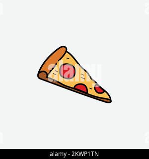 Moderne Pizza Icon Pizza stock Vector dessiné à la main. Illustration vectorielle Illustration de Vecteur