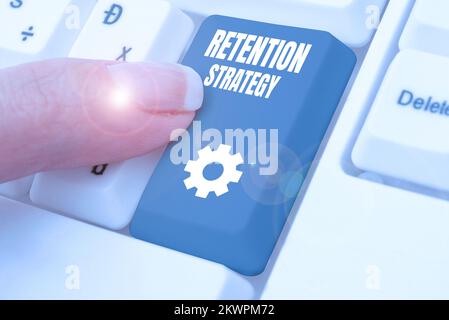 Affiche présentant la stratégie de rétention des médias et les activités de présentation de l'entreprise afin de réduire le roulement et l'attrition des employés Banque D'Images