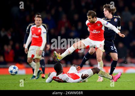 24.11.2015., Londres, Royaume-Uni - UEFA Champions League, groupe F, Arsenal FC - GNK Dinamo Zagreb. Mathieu Flamini, Ante Coric. Photo: Marko Prpic/PIXSELL Banque D'Images