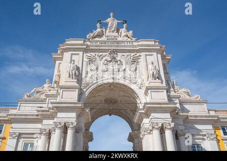 Rua Augusta Arch à Praca do Comercio Plaza - Lisbonne, Portugal Banque D'Images