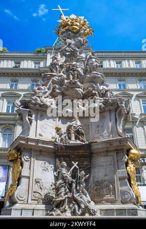 Détail de la Pestsäule (en allemand pour la colonne de la peste), situé sur Graben, une rue dans le centre-ville de Vienne. La colonne de Plague (allemand : Die Wiener PE Banque D'Images