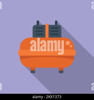 Vecteur plat de l'icône du compresseur. Machine à air. Réservoir de pompe Illustration de Vecteur