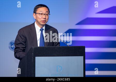 15.07.2019., Hotel Palace, Dubrovnik, Croatie - Conférence internationale "la démographie, l'emploi et la croissance: L'avenir en Europe centrale, du Sud-est et orientale" dans l'organisation du Fonds monétaire international (FMI) et de la banque nationale croate (HNB). Les hôtes de la conférence sont le directeur adjoint de la FIOM Tao Zhang et le gouverneur de HNB Boris Vujcic photo: Grgo Jelavic/PIXSELL Banque D'Images