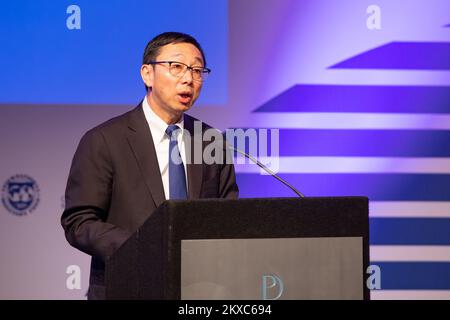 15.07.2019., Hotel Palace, Dubrovnik, Croatie - Conférence internationale "la démographie, l'emploi et la croissance: L'avenir en Europe centrale, du Sud-est et orientale" dans l'organisation du Fonds monétaire international (FMI) et de la banque nationale croate (HNB). Les hôtes de la conférence sont le directeur adjoint de la FIOM Tao Zhang et le gouverneur de HNB Boris Vujcic photo: Grgo Jelavic/PIXSELL Banque D'Images