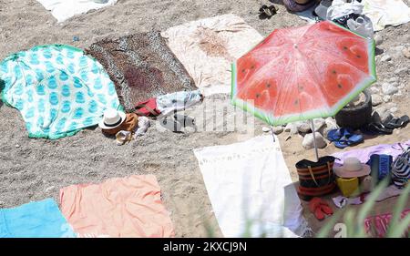 12.08.2019., Dubrovnik, Croatie - la Croatie est frappée par une vague de températures et de chaleur élevées. Plaza Banje à la mi-août. Photo: Matija Habljak/PIXSELL Banque D'Images