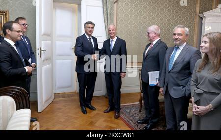 04.09.2019., Zagreb - le Premier ministre Andrej Plenkovic a été accueilli à Banski dvori Stef Blok, ministre des Affaires étrangères des pays-Bas. Croatie, Zagreb photo: Patrik Macek/PIXSELL Banque D'Images