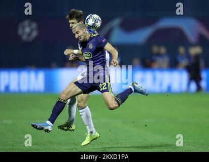 ZAGREB, CROATIE - SEPTEMBRE 18 : Marin Leoavac du GNK Dinamo Zagreb pendant le match du groupe C de la Ligue des champions de l'UEFA entre le GNK Dinamo et Atalanta B.C. au stade Maksimir de 18 septembre 2019 à Zagreb, en Croatie. Photo: Slavko Midzor/PIXSELL Banque D'Images