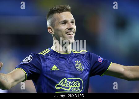 ZAGREB, CROATIE - SEPTEMBRE 18 : Mislav Orsic du GNK Dinamo Zagreb célèbre son but lors du match du groupe C de la Ligue des champions de l'UEFA entre le GNK Dinamo et Atalanta B.C. au stade Maksimir de 18 septembre 2019 à Zagreb, en Croatie. Photo: Igor Soban/PIXSELL Banque D'Images