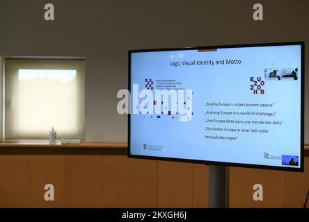 Vidéo-conférence "Séminaire sur les leçons apprises" tenue le dernier jour de la présidence croate du Conseil de l'Union européenne à la Bibliothèque nationale et universitaire de Zagreb, Croatie, sur 30 juin 2020. Photo: Josip Regovic/PIXSELL/EU2020HR Banque D'Images