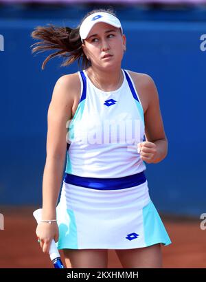 Kamilla Rakhimova de Russie pendant le match entre Antonia Ruzic de Croatie lors du tournoi de tennis Zagreb 2020 W25 à Zagreb, Croatie sur 16 septembre 2020. Photo: Slavko Midzor/PIXSELL Banque D'Images