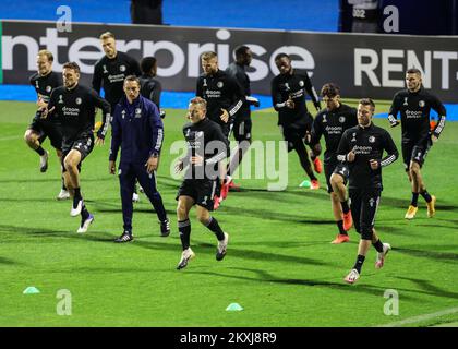 Le Feyenoord Rotterdam s'entraîne avant le match de la Ligue européenne de demain contre le GNK Dinamo au stade Maksimir à Zagreb, en Croatie, sur 21 octobre 2020. Photo: Jurica Galoic/PIXSELL Banque D'Images