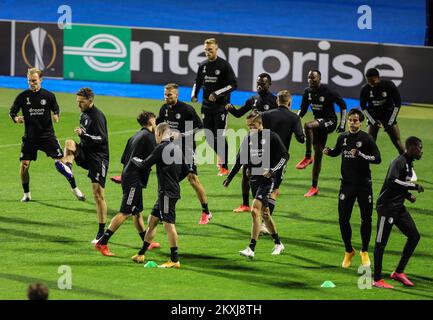 Le Feyenoord Rotterdam s'entraîne avant le match de la Ligue européenne de demain contre le GNK Dinamo au stade Maksimir à Zagreb, en Croatie, sur 21 octobre 2020. Photo: Jurica Galoic/PIXSELL Banque D'Images