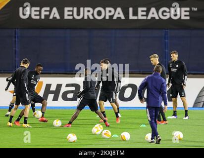 Le Feyenoord Rotterdam s'entraîne avant le match de la Ligue européenne de demain contre le GNK Dinamo au stade Maksimir à Zagreb, en Croatie, sur 21 octobre 2020. Photo: Jurica Galoic/PIXSELL Banque D'Images