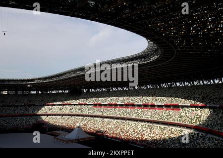 Vue générale du stade olympique avant la cérémonie d'ouverture des Jeux Olympiques de Tokyo en 2020 à 23 juillet 2021, au Japon. Photo: Igor Kralj/PIXSELL Banque D'Images