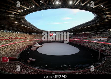 Vue générale du stade olympique avant la cérémonie d'ouverture des Jeux Olympiques de Tokyo en 2020 à 23 juillet 2021, au Japon. Photo: Igor Kralj/PIXSELL Banque D'Images