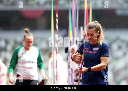 Sara Kolak, de Team Croatia, participe à la qualification féminine de lancement Javelin le 11 e jour des Jeux Olympiques de Tokyo 2020 au stade olympique de 03 août 2021 à Tokyo, au Japon. Photo: Igor Kralj/PIXSELL Banque D'Images