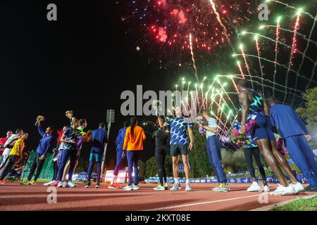 ZAGREB, CROATIE - SEPTEMBRE 14: Gagnants du défi mondial de l'IAAF Zagreb 2021 - 71st Mémorial Boris Hanzekovic au parc universitaire de 14 septembre 2021 à Zagreb, Croatie. Photo: Goran Stanzl/PIXSELL Banque D'Images