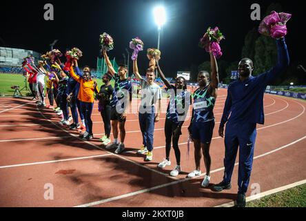 ZAGREB, CROATIE - SEPTEMBRE 14: Gagnants du défi mondial de l'IAAF Zagreb 2021 - 71st Mémorial Boris Hanzekovic au parc universitaire de 14 septembre 2021 à Zagreb, Croatie. Photo: Goran Stanzl/PIXSELL Banque D'Images