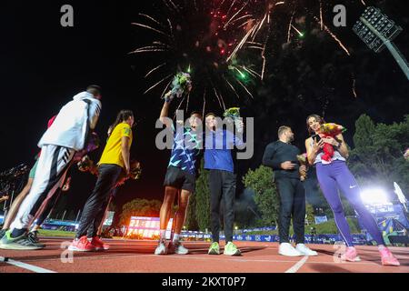 ZAGREB, CROATIE - SEPTEMBRE 14: Gagnants du défi mondial de l'IAAF Zagreb 2021 - 71st Mémorial Boris Hanzekovic au parc universitaire de 14 septembre 2021 à Zagreb, Croatie. Photo: Goran Stanzl/PIXSELL Banque D'Images