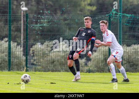 MEDULIN, [CROATIE] - OCTOBRE 08 : le match des U18 de Croatie et des U18 de Danemark au tournoi international de football des moins de 18 ans sur 8 octobre 2021 à Medulin, Croatie. Simun Mikolcic. Photo: Srecko Niketic/PIXSELL Banque D'Images