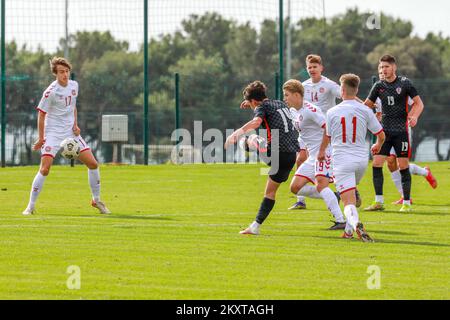 MEDULIN, [CROATIE] - OCTOBRE 08 : le match des U18 de Croatie et des U18 de Danemark au tournoi international de football des moins de 18 ans sur 8 octobre 2021 à Medulin, Croatie. Jonathan Pank. Photo: Srecko Niketic/PIXSELL Banque D'Images